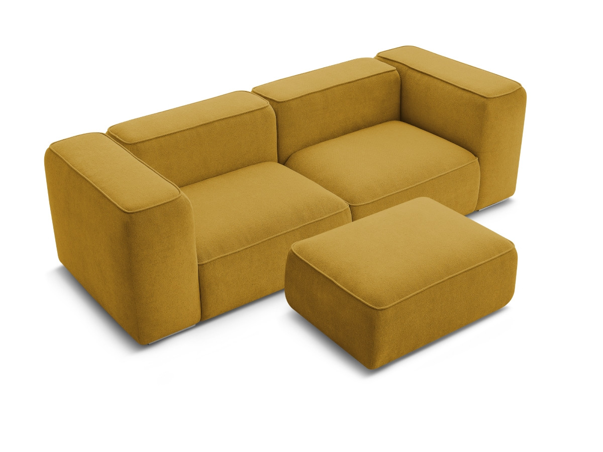 Canapé droit fixe 2 places ZEPHYR avec pouf