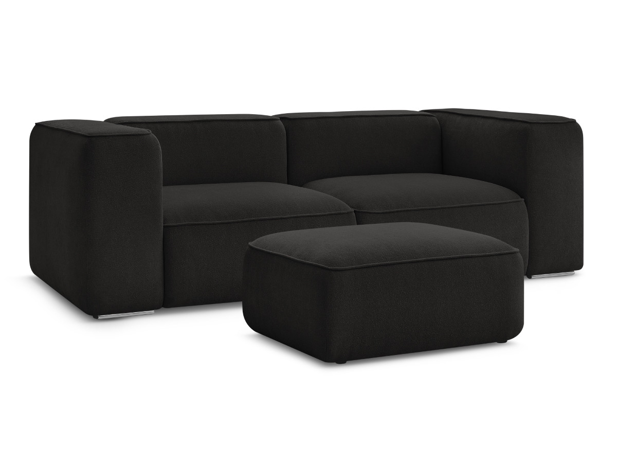 Canapé droit fixe 2 places ZEPHYR avec pouf