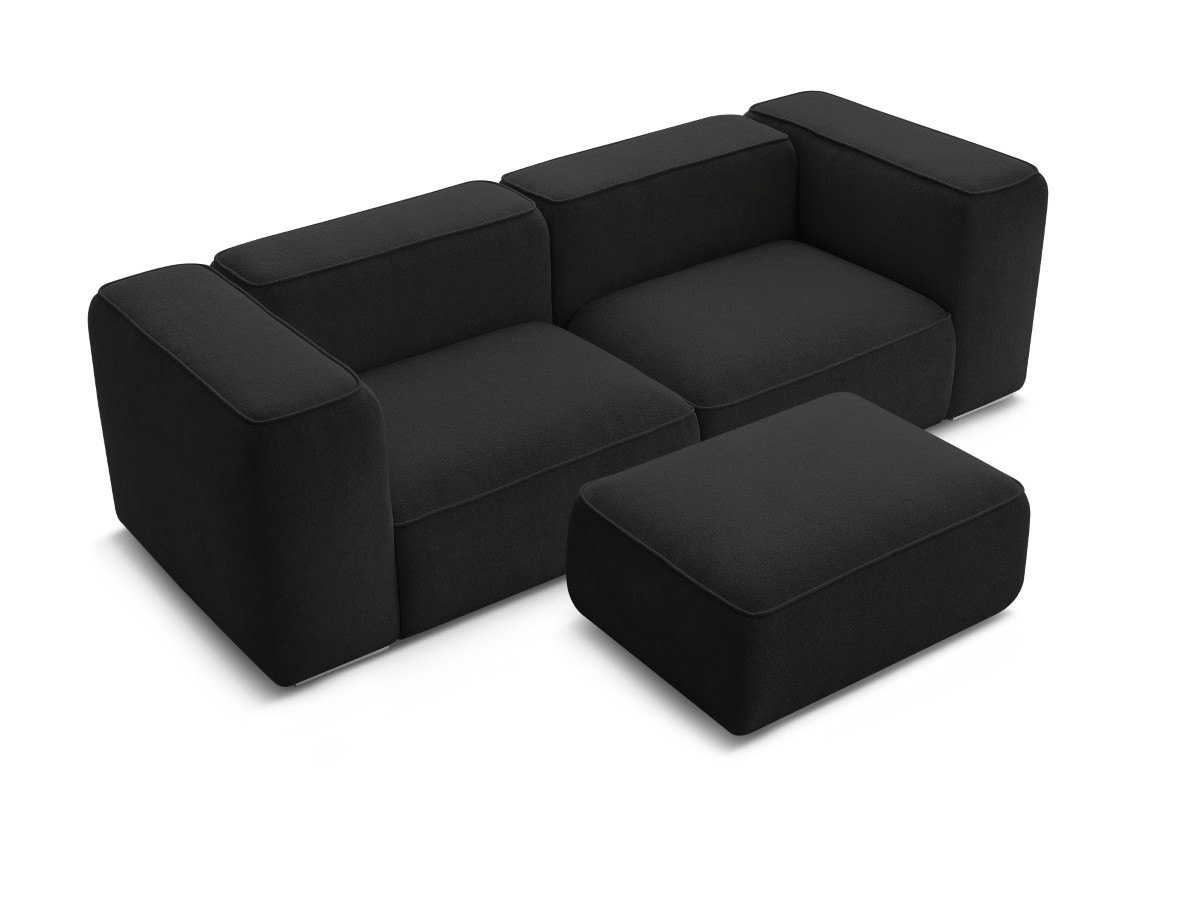 Canapé droit fixe 2 places ZEPHYR avec pouf