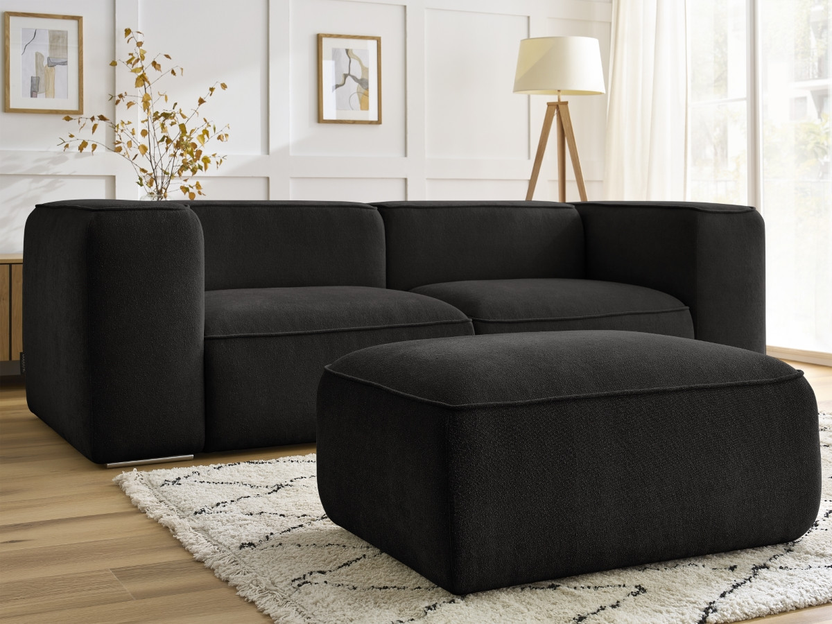 Canapé droit fixe 2 places ZEPHYR avec pouf