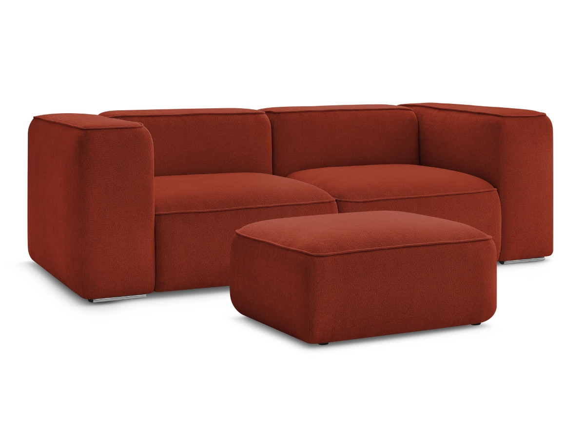 Canapé droit fixe 2 places ZEPHYR avec pouf
