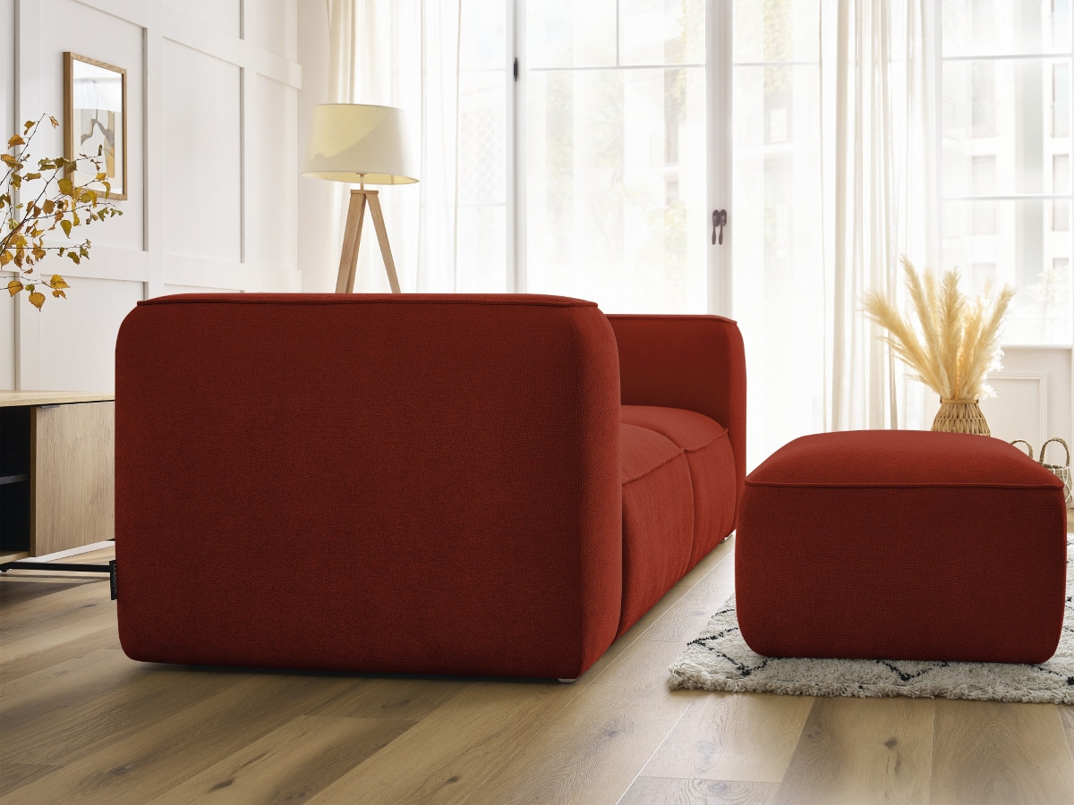 Canapé droit fixe 2 places ZEPHYR avec pouf