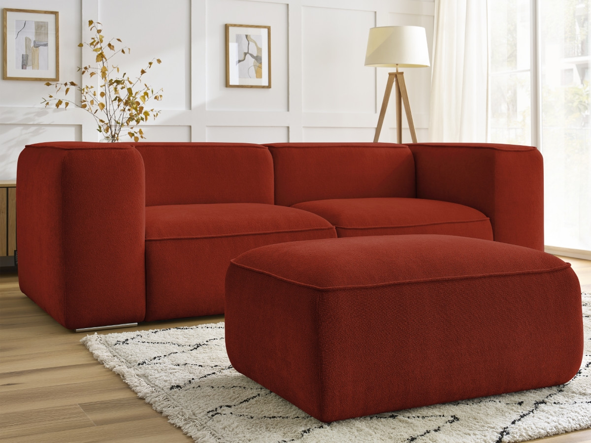 Canapé droit fixe 2 places ZEPHYR avec pouf