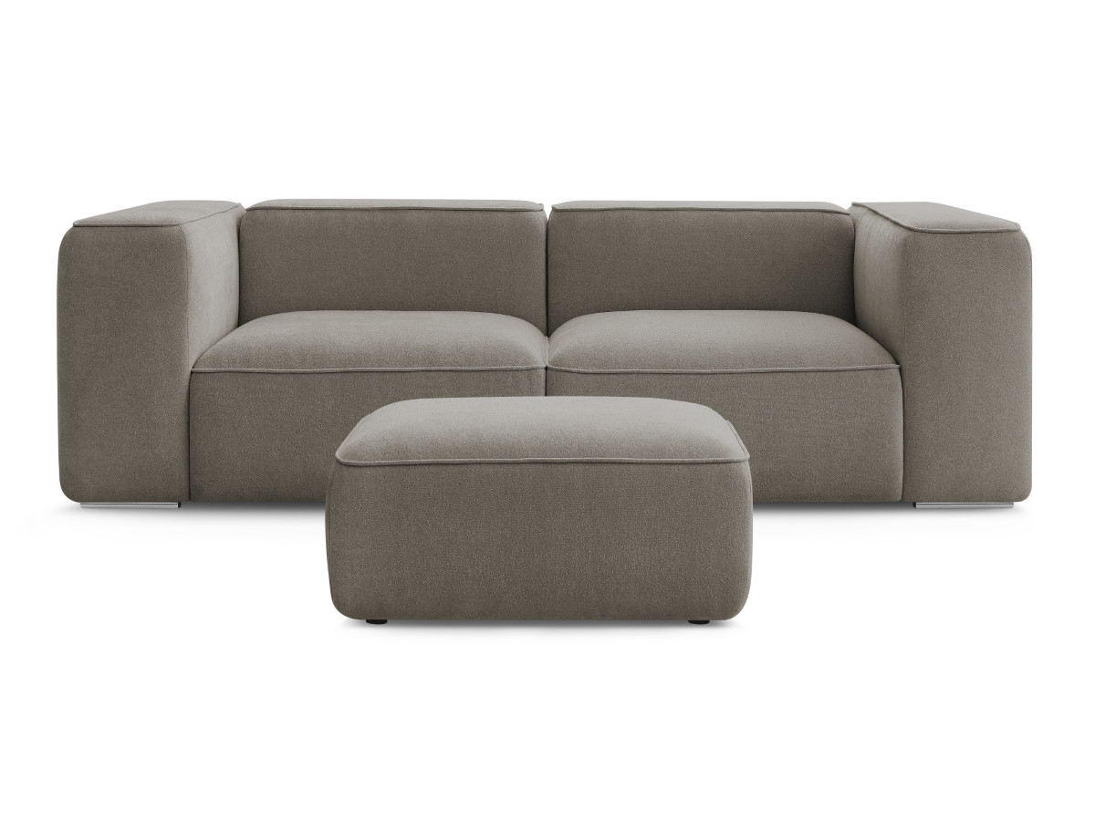 Canapé droit fixe 2 places ZEPHYR avec pouf