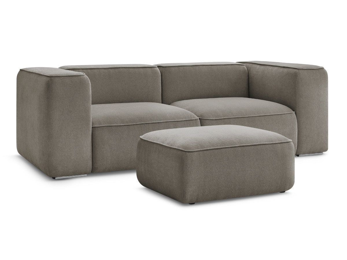 Canapé droit fixe 2 places ZEPHYR avec pouf