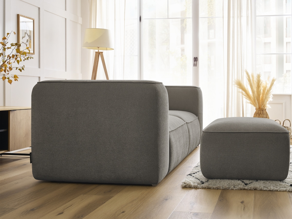Canapé droit fixe 2 places ZEPHYR avec pouf