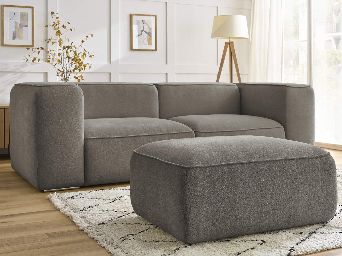 Canapé droit fixe 2 places ZEPHYR avec pouf