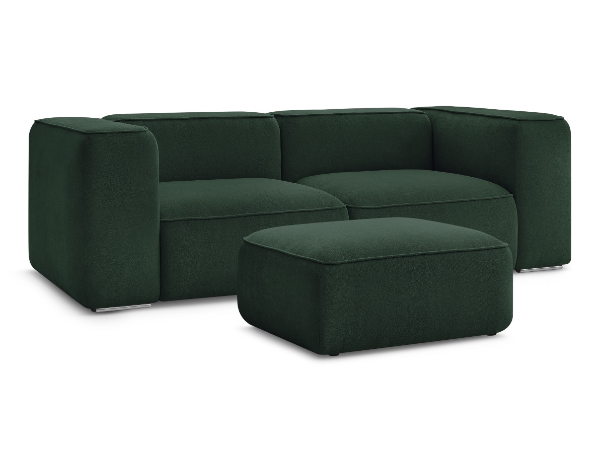 Canapé droit fixe 2 places ZEPHYR avec pouf