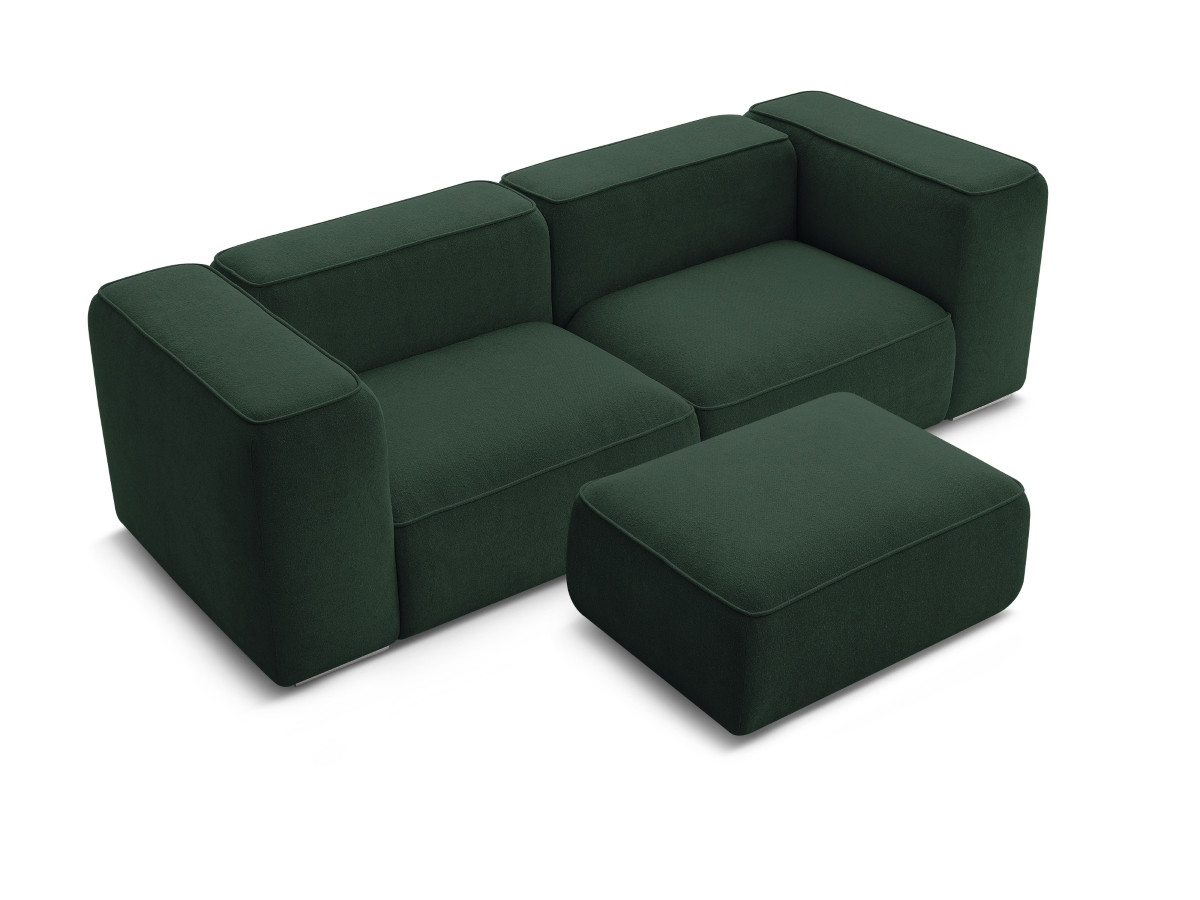 Canapé droit fixe 2 places ZEPHYR avec pouf