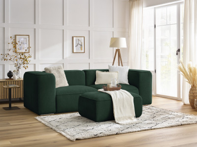Canapé droit fixe 2 places ZEPHYR avec pouf