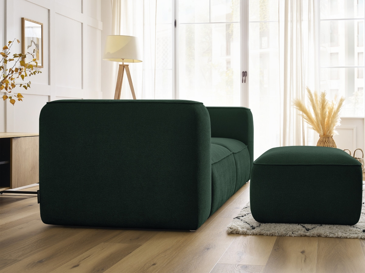 Canapé droit fixe 2 places ZEPHYR avec pouf