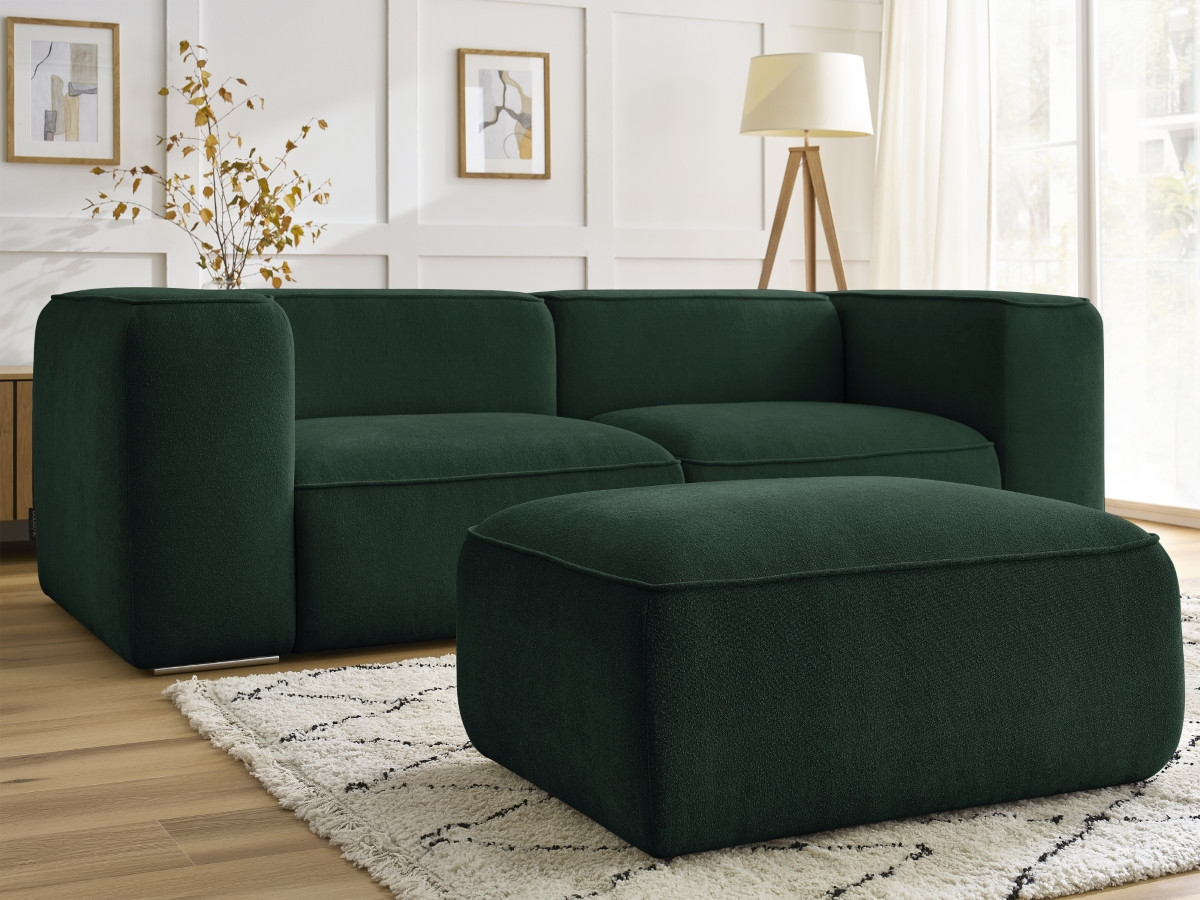 Canapé droit fixe 2 places ZEPHYR avec pouf