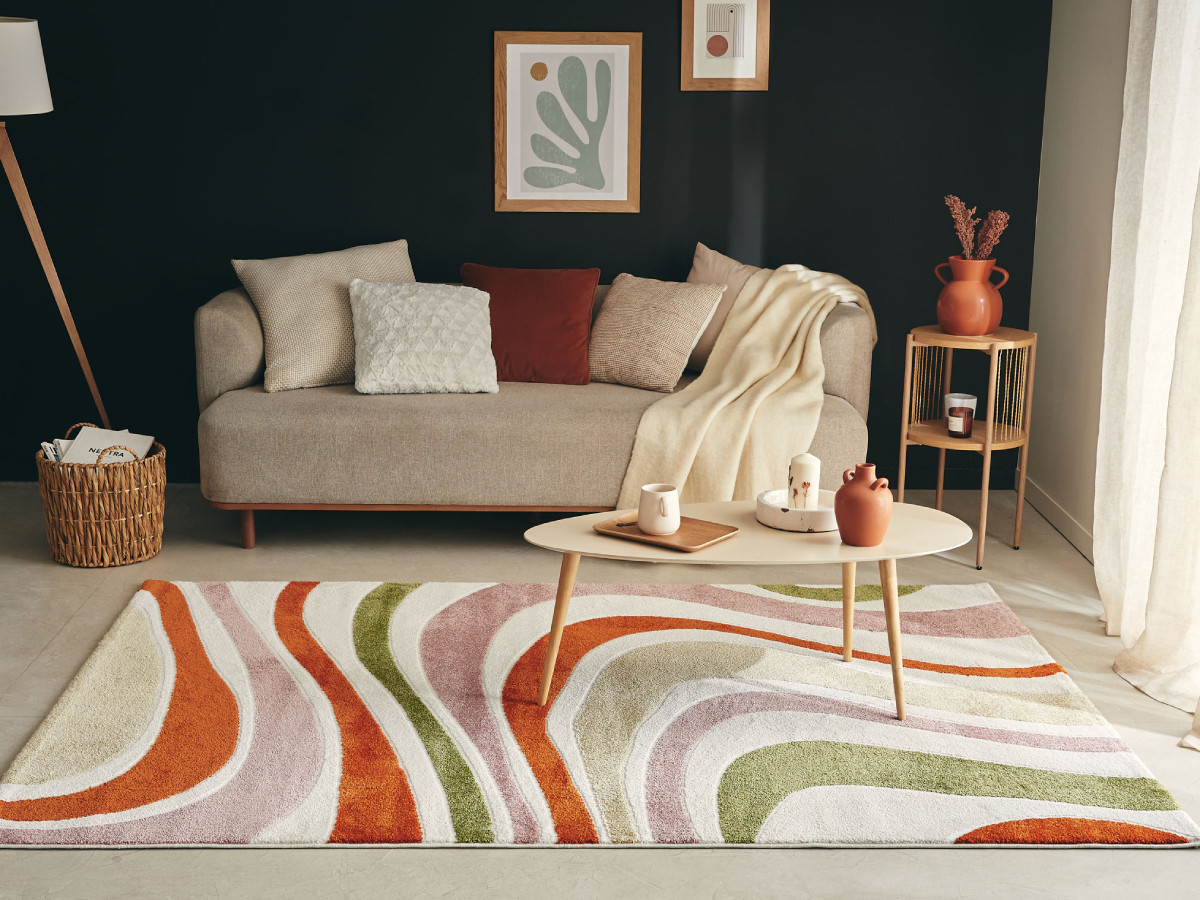 Tapis poils courts ARNITA motif abstrait