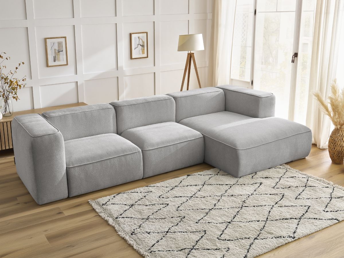 Canapé d'angle ZEPHYR gris clair — vue 5