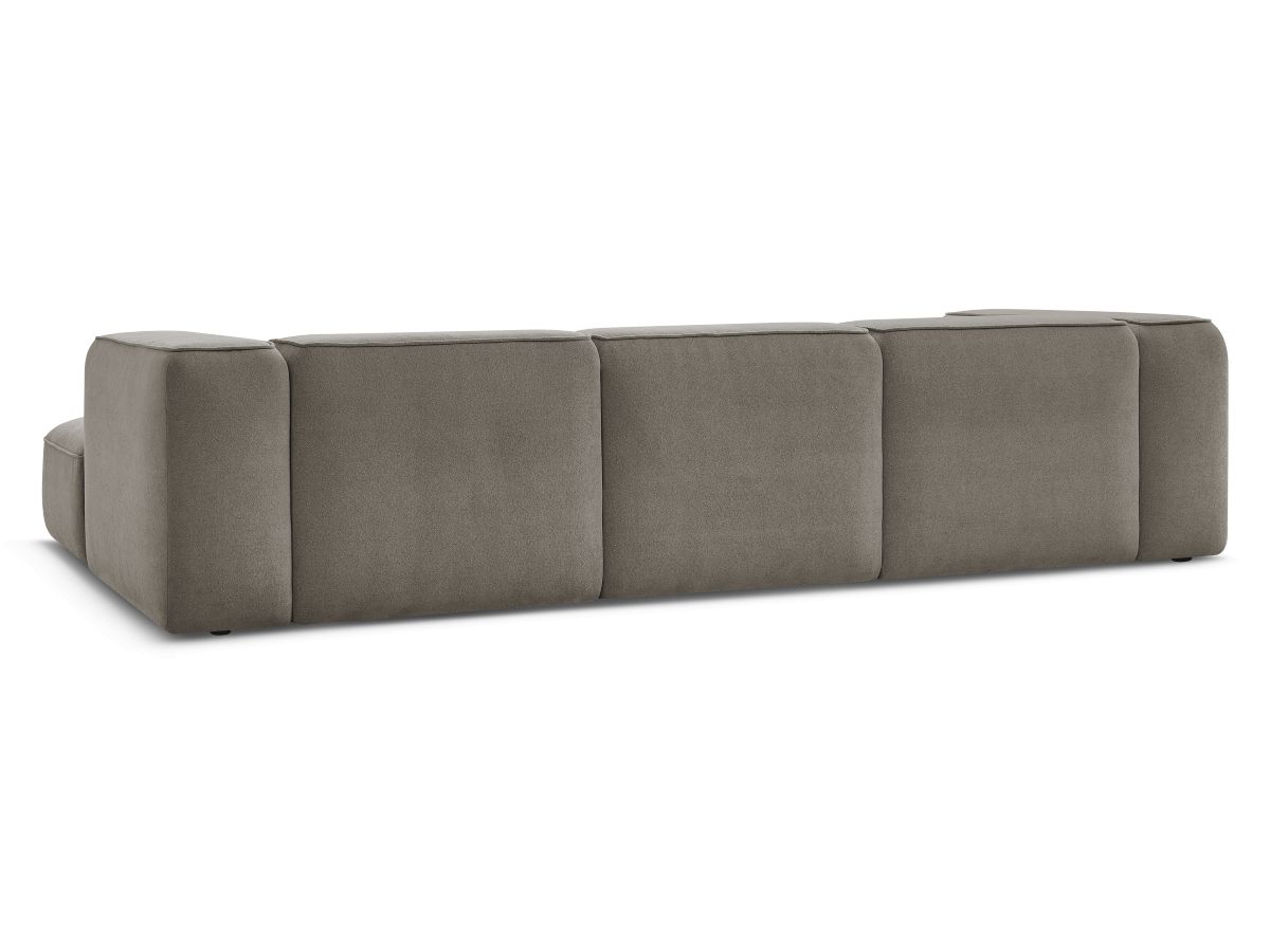 Canapé d'angle fixe EVEREST tissu chiné - Orange - Angle droit - 10 coussins