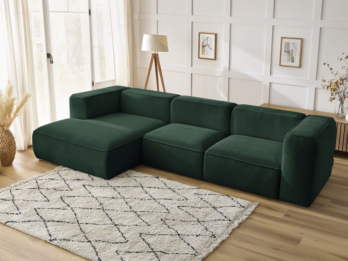 Canapé d'angle fixe ZEPHYR vert angle gauche BOBOCHIC 4 places - Vue supplémentaire 3