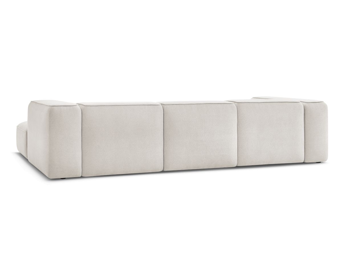 Canapé d'angle fixe EVEREST tissu chiné - Orange - Angle droit - 10 coussins