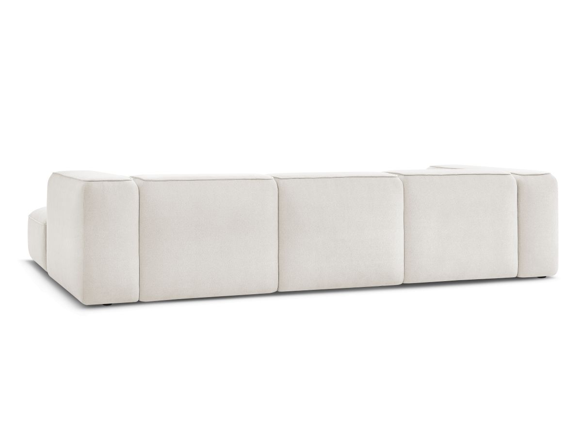 Canapé d'angle fixe EVEREST tissu chiné - Orange - Angle droit - 10 coussins