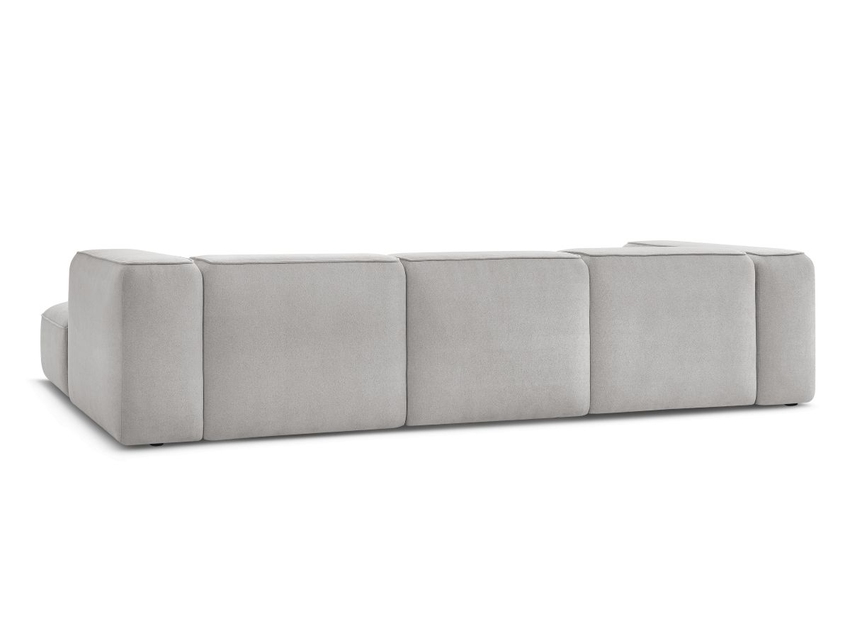Canapé d'angle fixe EVEREST tissu chiné - Orange - Angle droit - 10 coussins