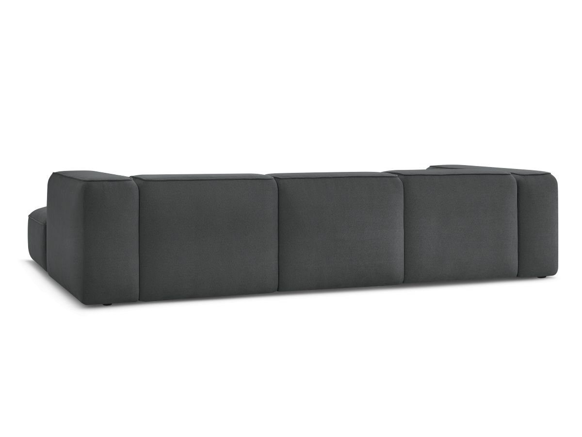Canapé d'angle fixe EVEREST tissu chiné - Orange - Angle droit - 10 coussins