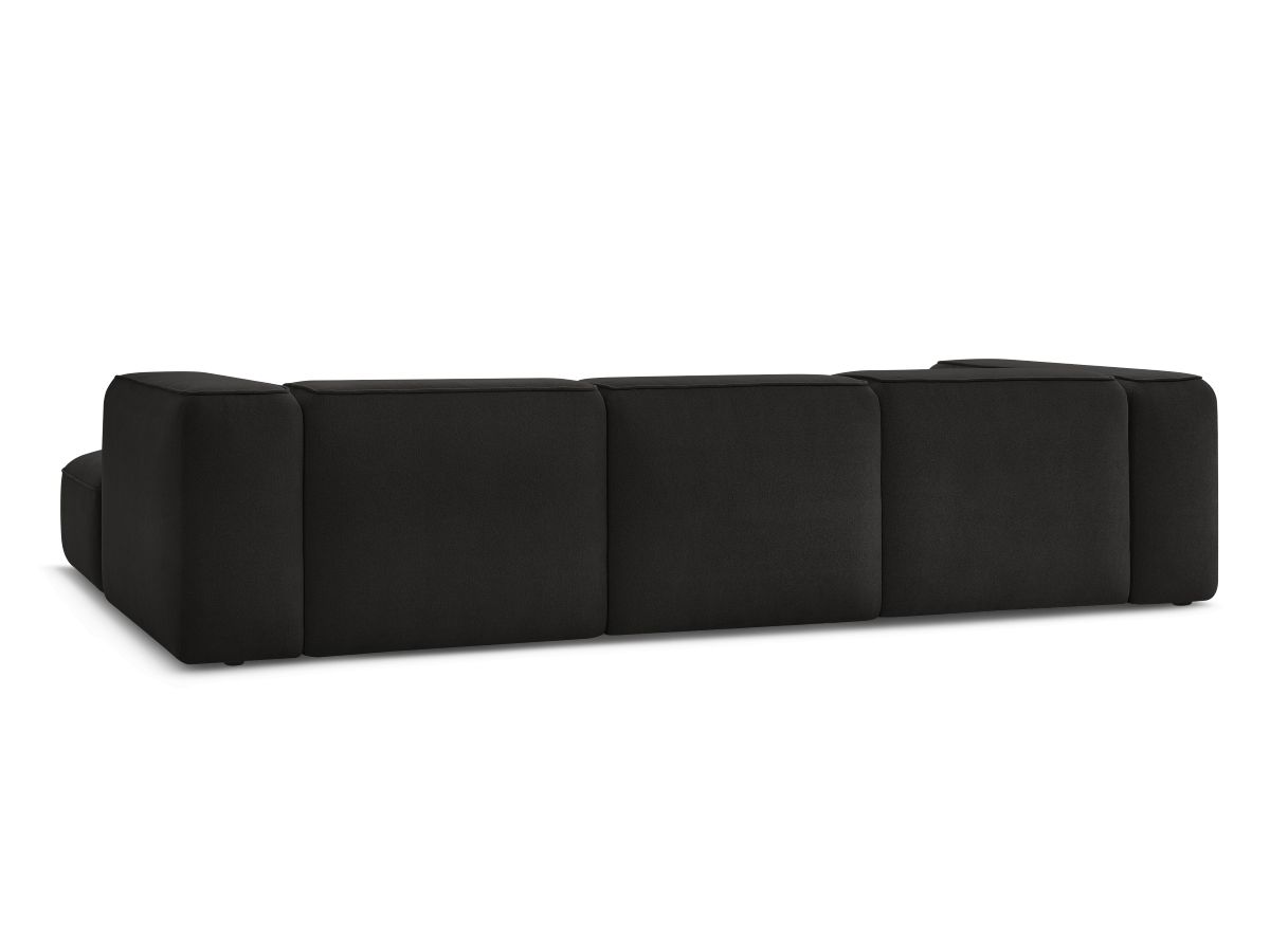Canapé d'angle fixe EVEREST tissu chiné - Orange - Angle droit - 10 coussins