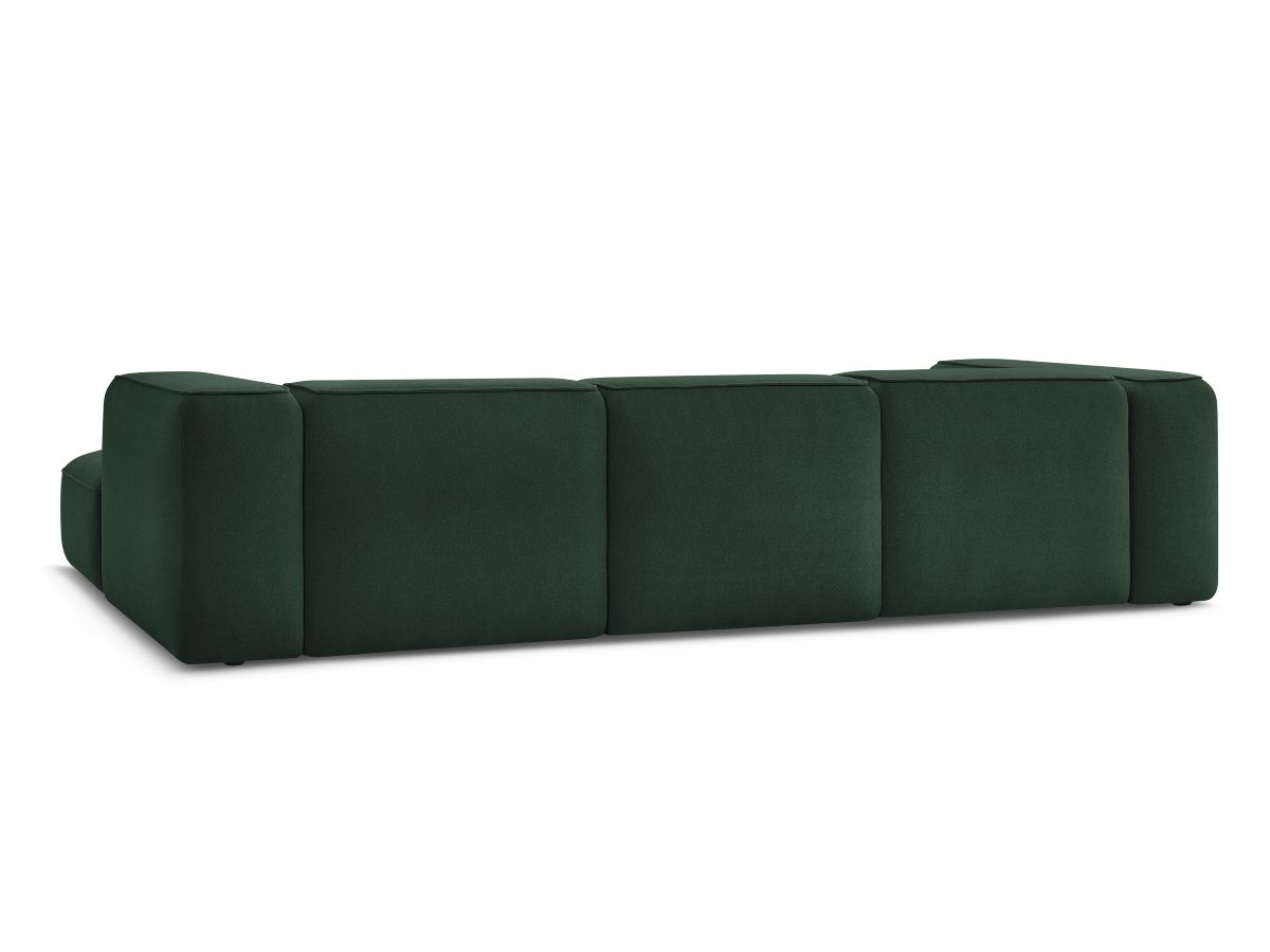 Canapé d'angle fixe EVEREST tissu chiné - Orange - Angle droit - 10 coussins