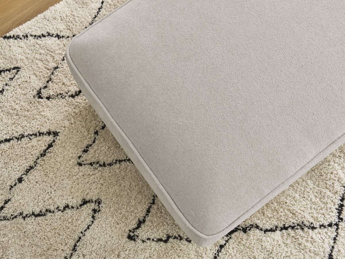 Canapé d'angle fixe EVEREST tissu chiné - Orange - Angle droit - 10 coussins