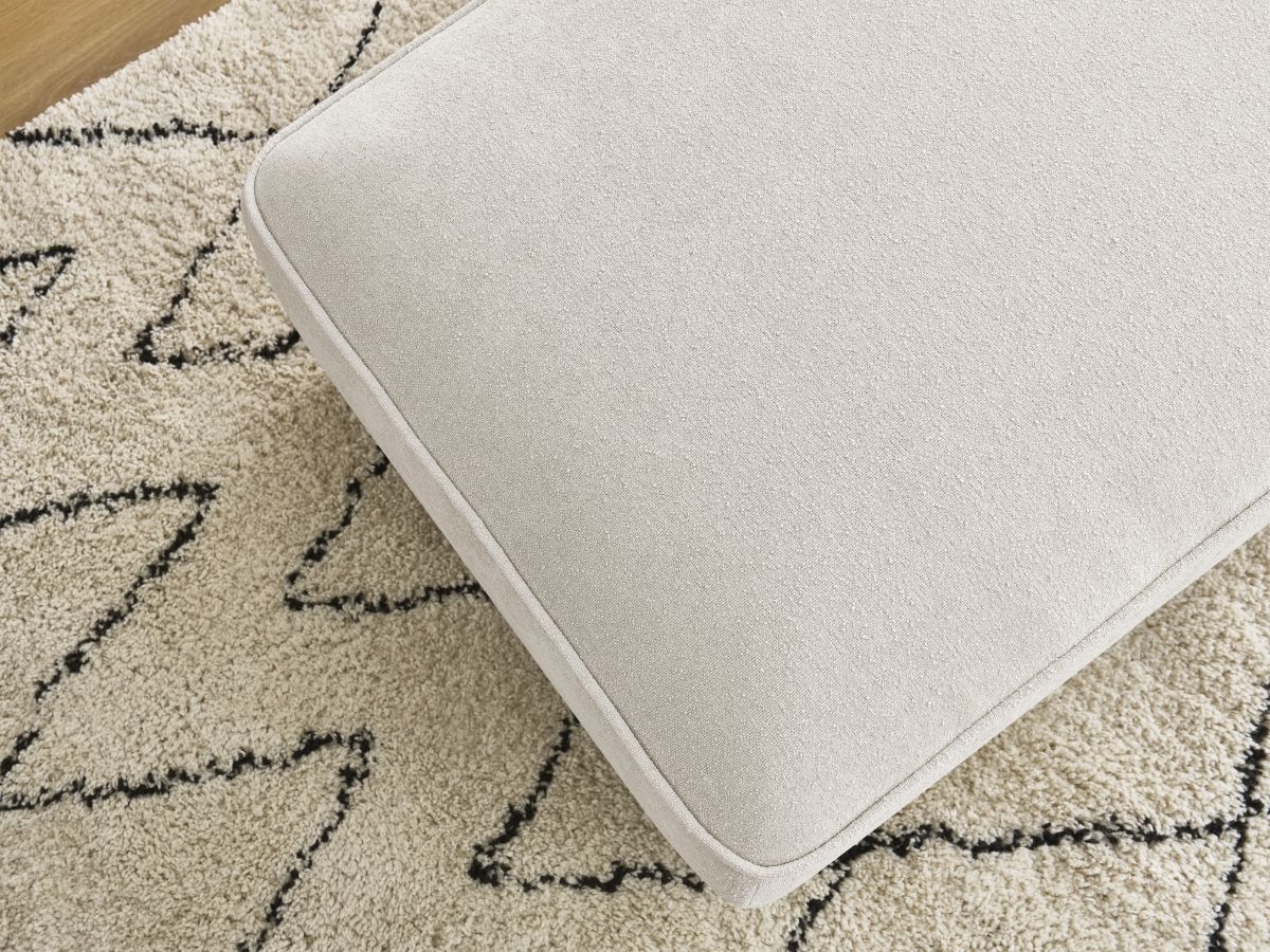 Canapé d'angle fixe EVEREST tissu chiné - Orange - Angle droit - 10 coussins
