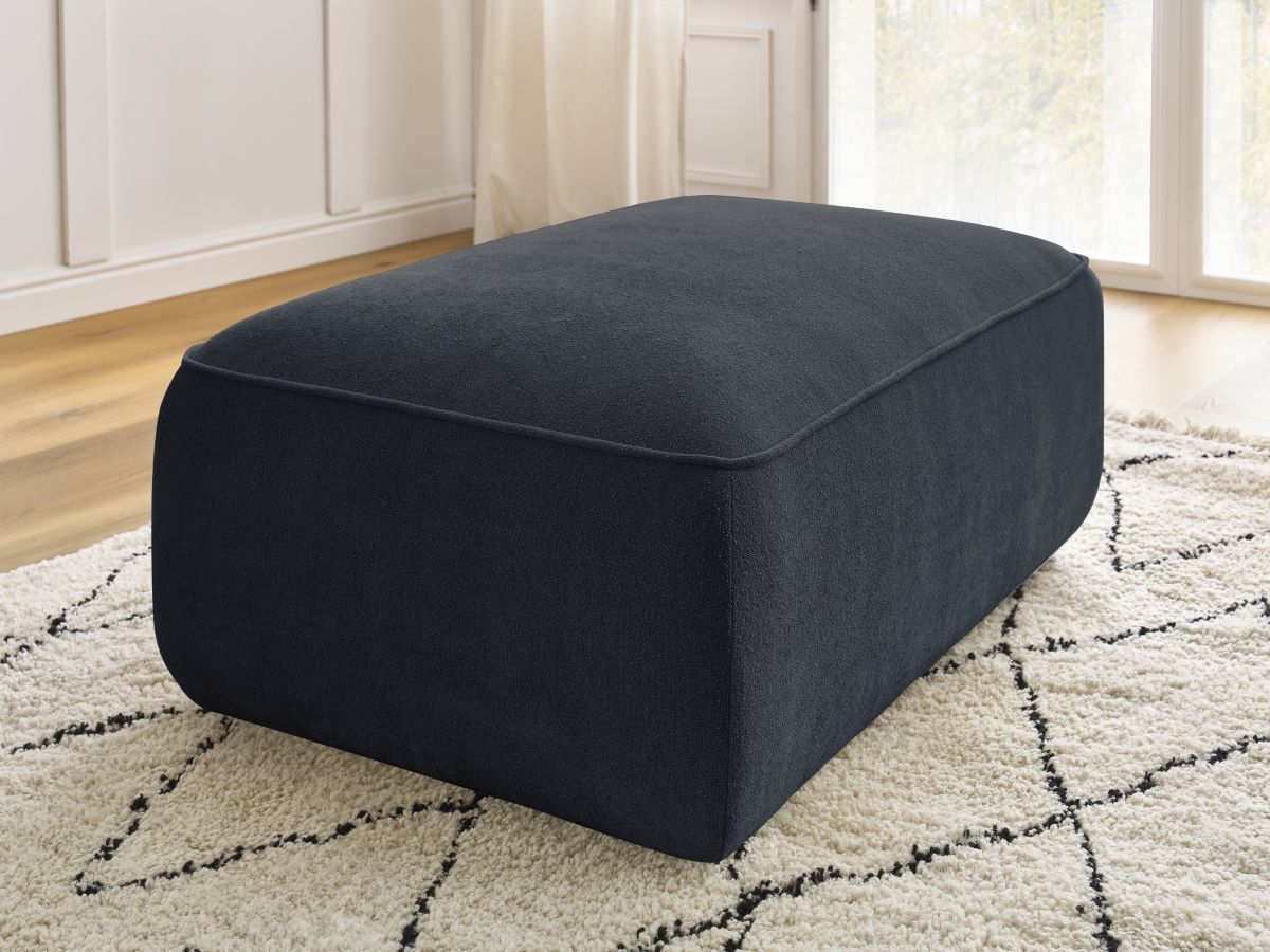 Canapé d'angle fixe EVEREST tissu chiné - Orange - Angle droit - 10 coussins
