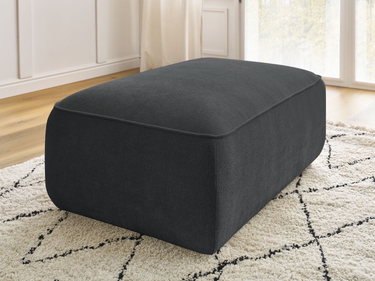 Canapé d'angle fixe EVEREST tissu chiné - Orange - Angle droit - 10 coussins