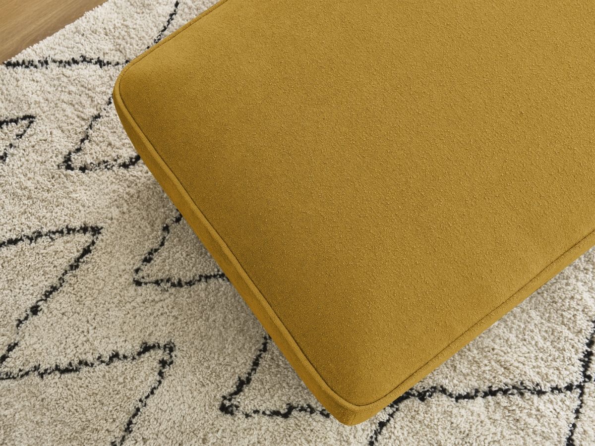 Canapé d'angle fixe EVEREST tissu chiné - Orange - Angle droit - 10 coussins