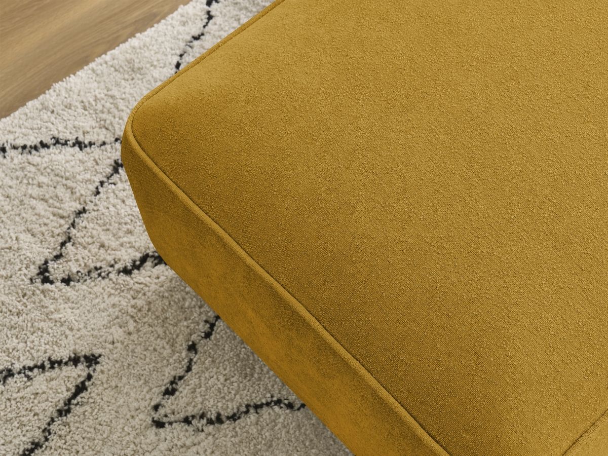 Canapé d'angle fixe EVEREST tissu chiné - Orange - Angle droit - 10 coussins