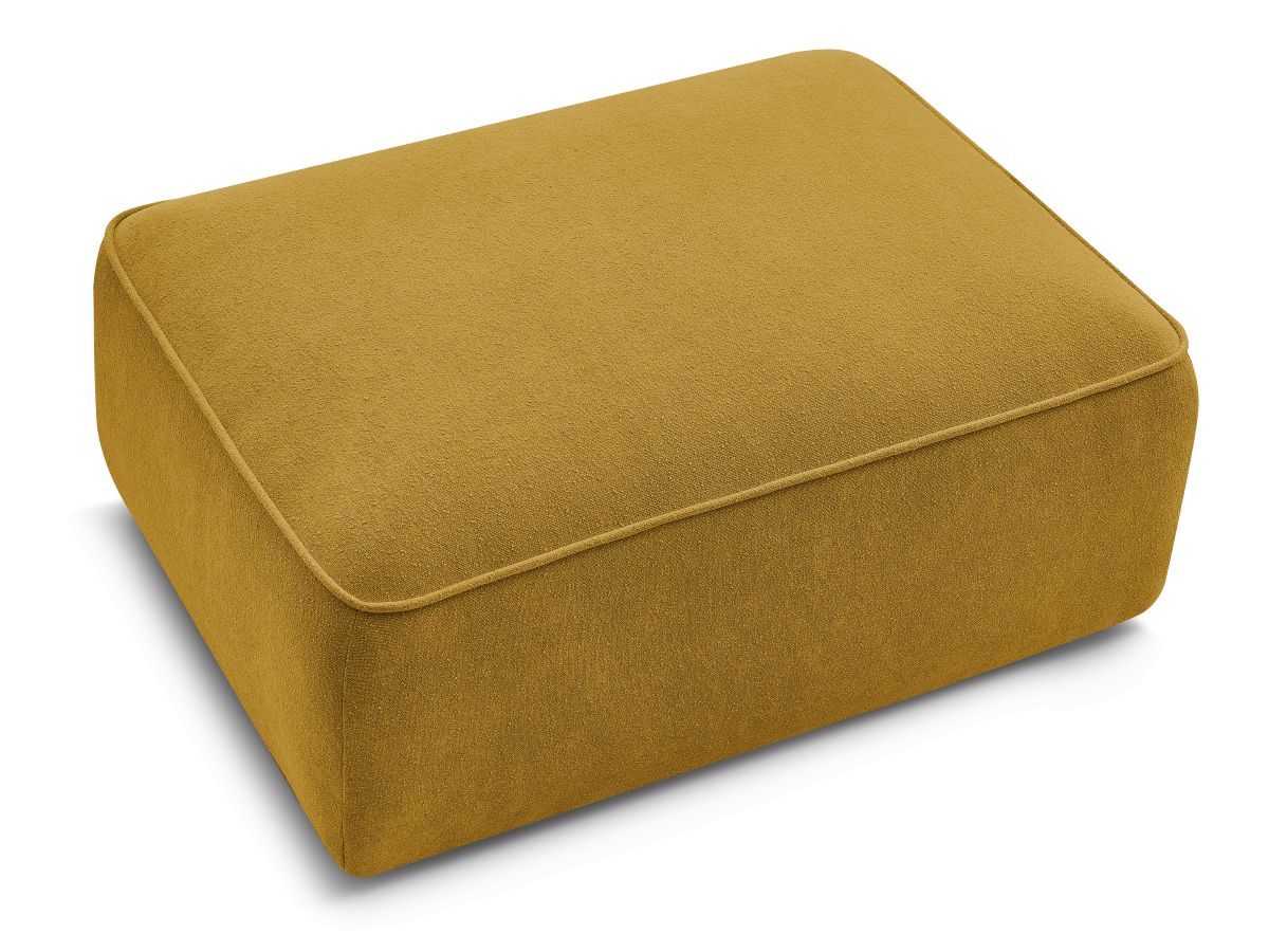 Canapé d'angle fixe EVEREST tissu chiné - Orange - Angle droit - 10 coussins
