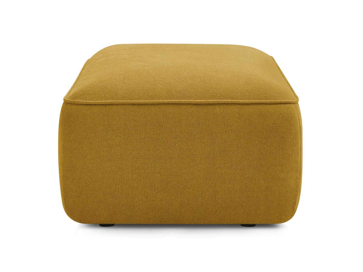 Canapé d'angle fixe EVEREST tissu chiné - Orange - Angle droit - 10 coussins