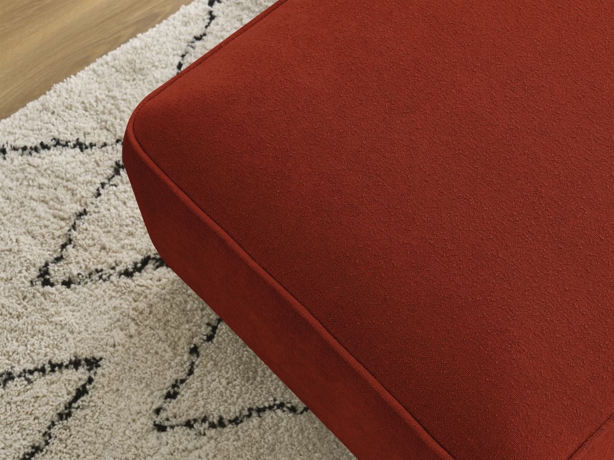 Canapé d'angle fixe EVEREST tissu chiné - Orange - Angle droit - 10 coussins