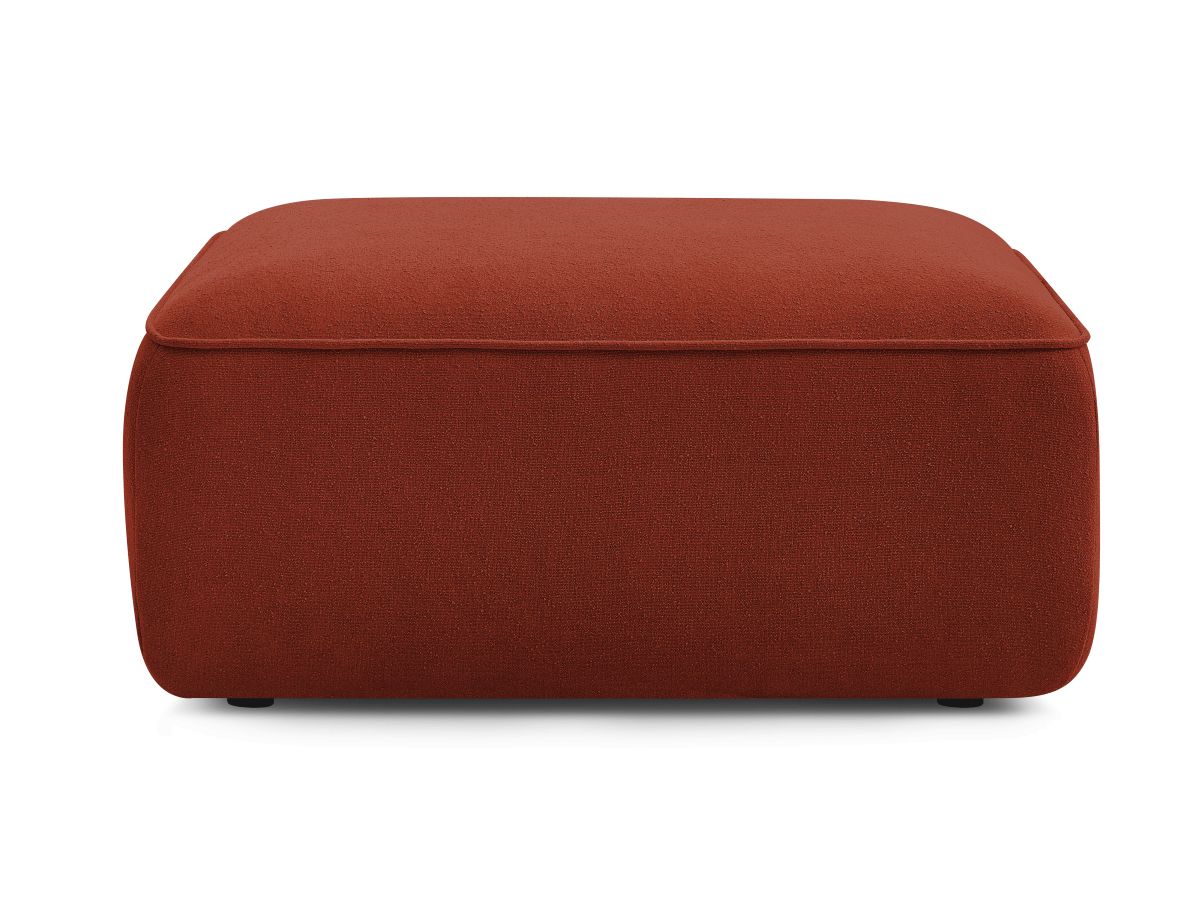 Canapé d'angle fixe EVEREST tissu chiné - Orange - Angle droit - 10 coussins