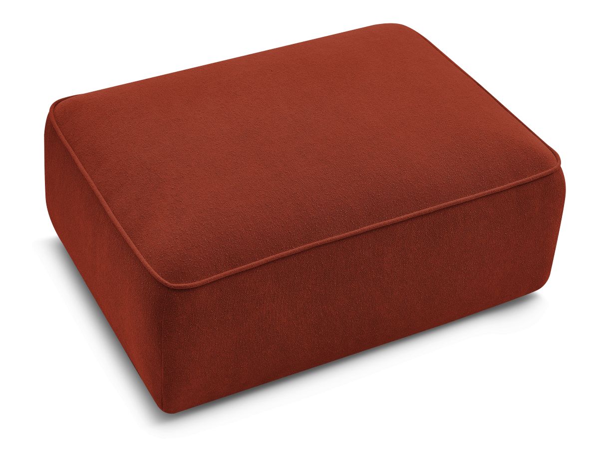 Canapé d'angle fixe EVEREST tissu chiné - Orange - Angle droit - 10 coussins
