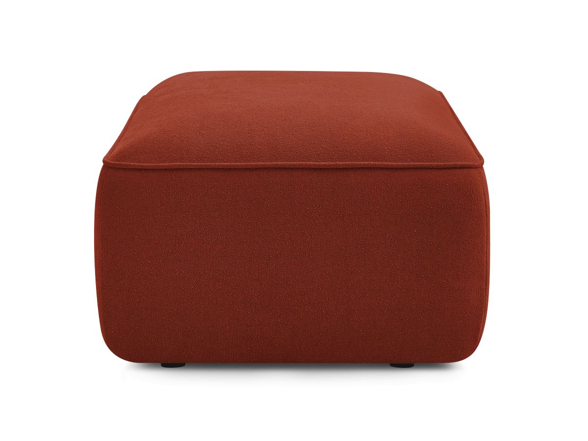 Canapé d'angle fixe EVEREST tissu chiné - Orange - Angle droit - 10 coussins