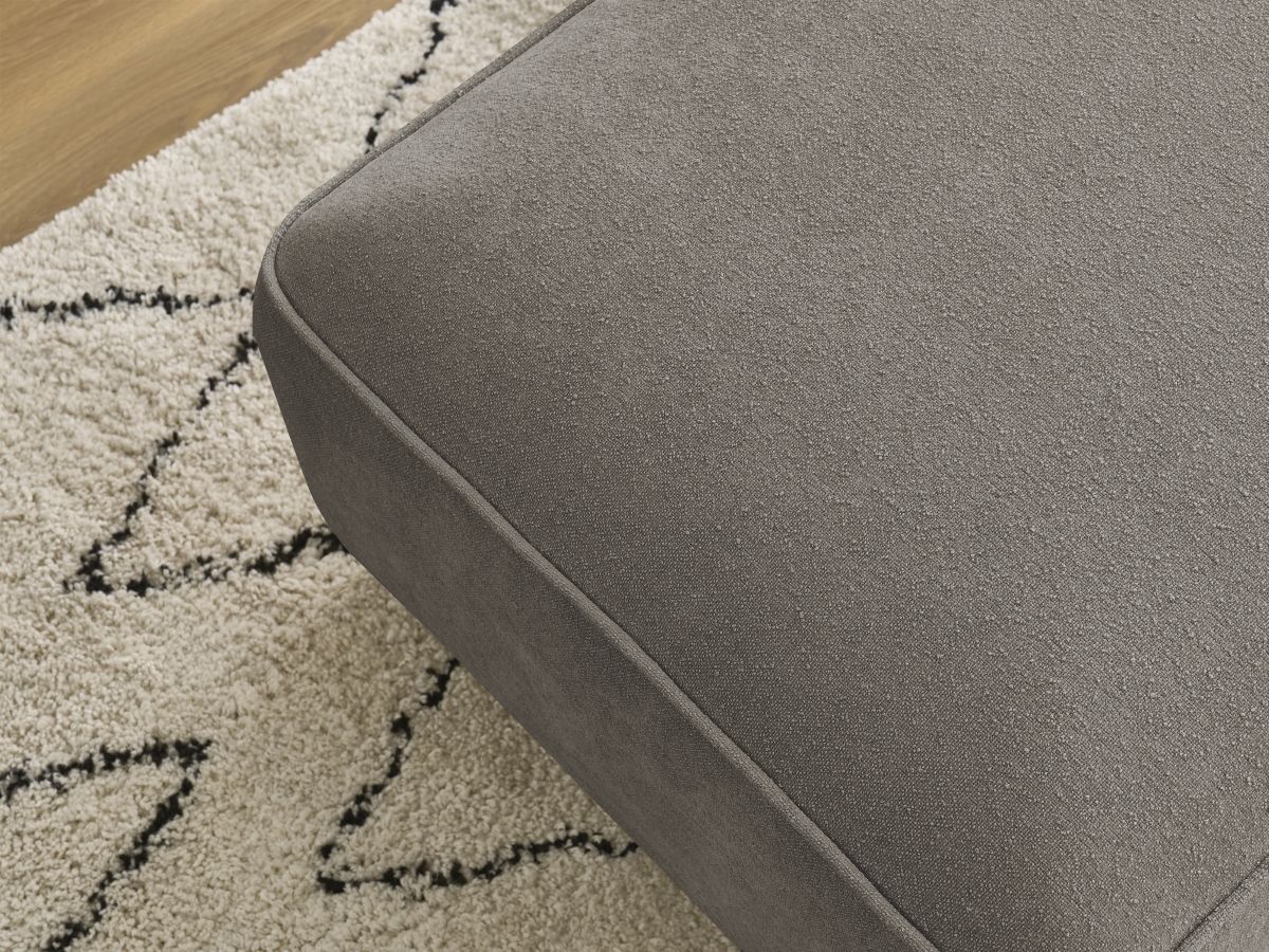 Canapé d'angle fixe EVEREST tissu chiné - Orange - Angle droit - 10 coussins