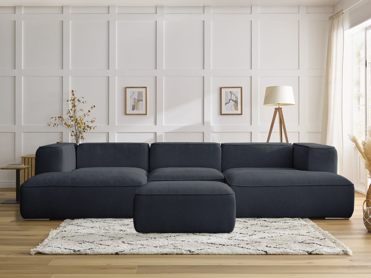 Canapé panoramique ZEPHYR avec pouf bleu foncé — vue 5