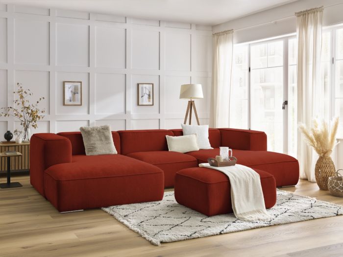 Canapé panoramique fixe ZEPHYR avec pouf