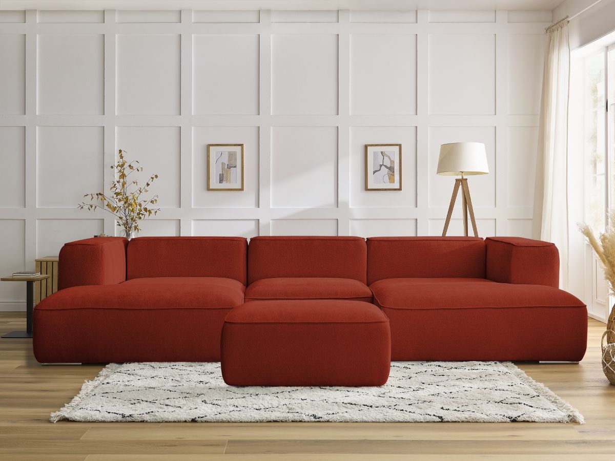 Canapé panoramique ZEPHYR avec pouf orange — vue 5