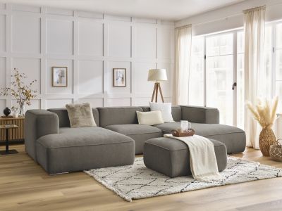 Canapé panoramique fixe ZEPHYR avec pouf
