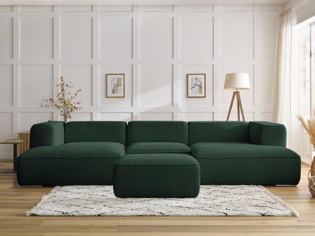 Canapé panoramique ZEPHYR avec pouf vert — vue 5