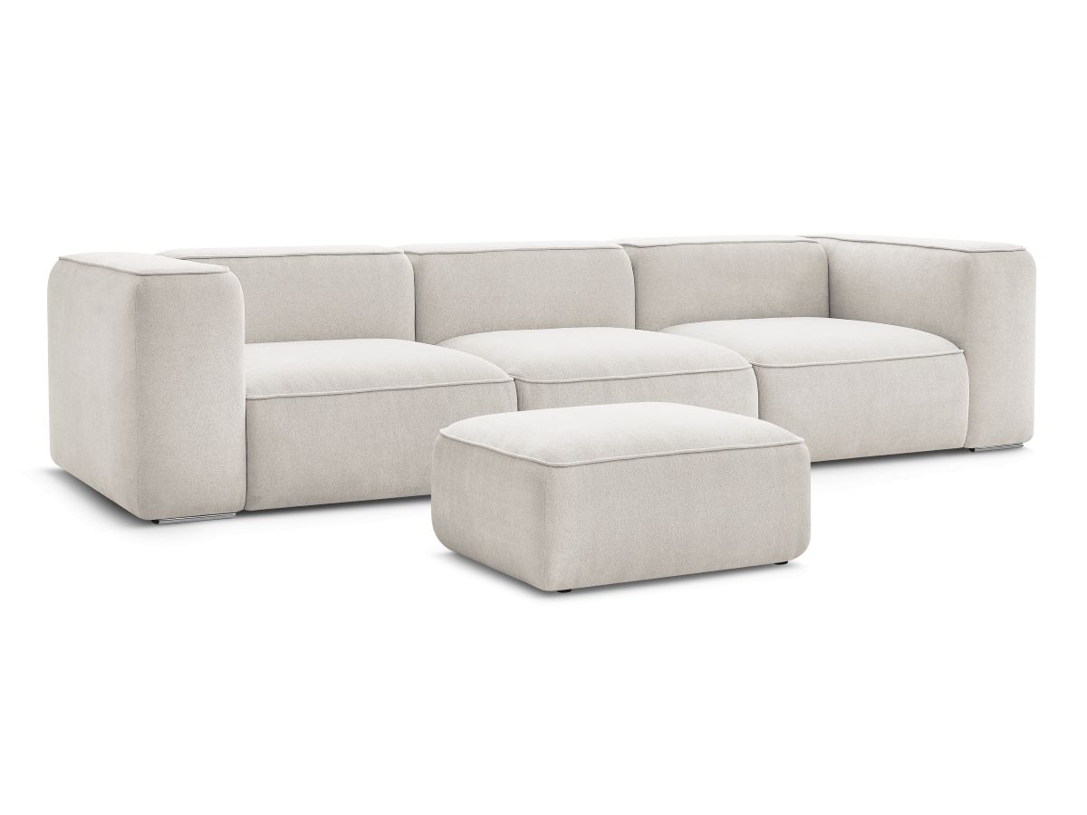 Canapé droit fixe 3 places ZEPHYR avec pouf
