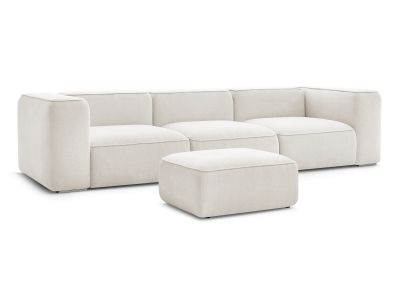 Canapé droit fixe 3 places ZEPHYR avec pouf