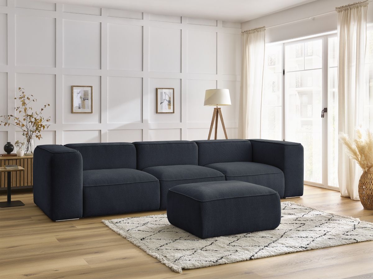 Canapé droit fixe 3 places ZEPHYR avec pouf