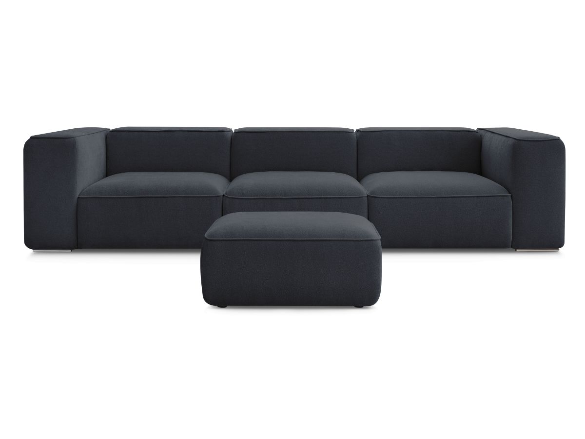 Canapé droit fixe 3 places ZEPHYR avec pouf