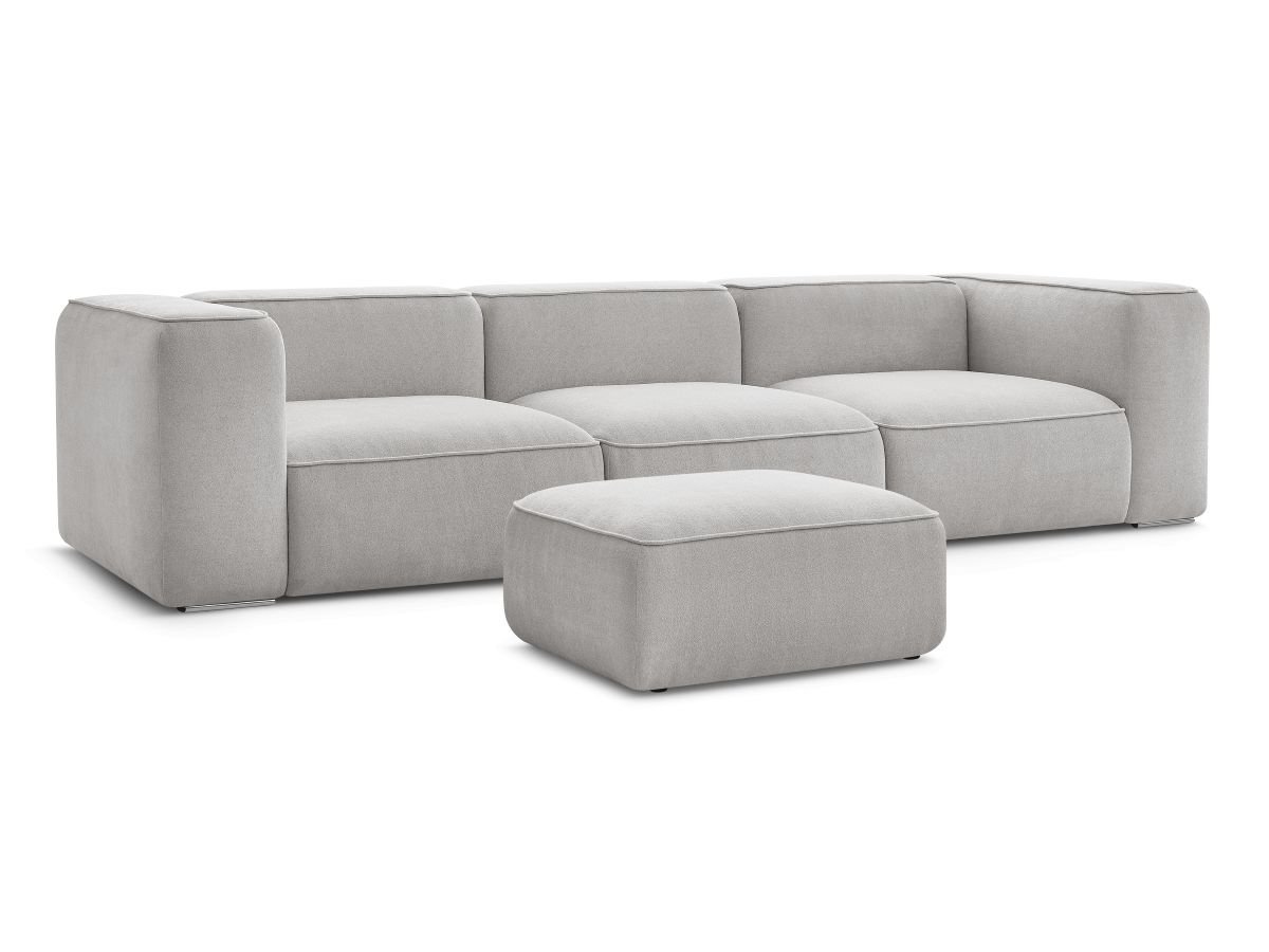 Canapé droit fixe 3 places ZEPHYR avec pouf