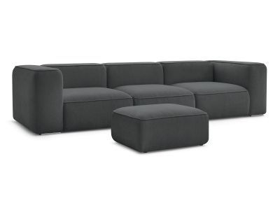 Canapé droit fixe 3 places ZEPHYR avec pouf